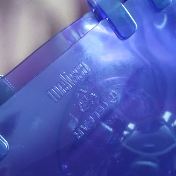 NWT Telfar x Melissa Translucent Purple Tote ,crossbody LARGE Jelly Shopper+dust - Picture 7 of 11